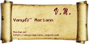 Vanyó Mariann névjegykártya