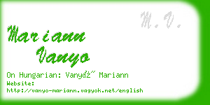 mariann vanyo business card